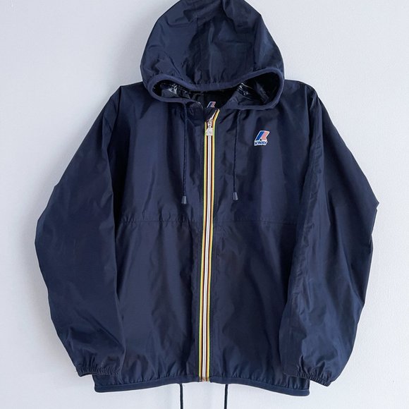 K-Way Claude Klassic Jacket Rain Windbreaker Full Zip Navy Blue Women Size XS ♀ - Picture 1 of 12